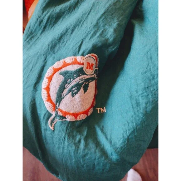 Vintage Starter Jacket NFL 90s Miami Dolphins Puffy Pullover Mens Large - Picture 10 of 16